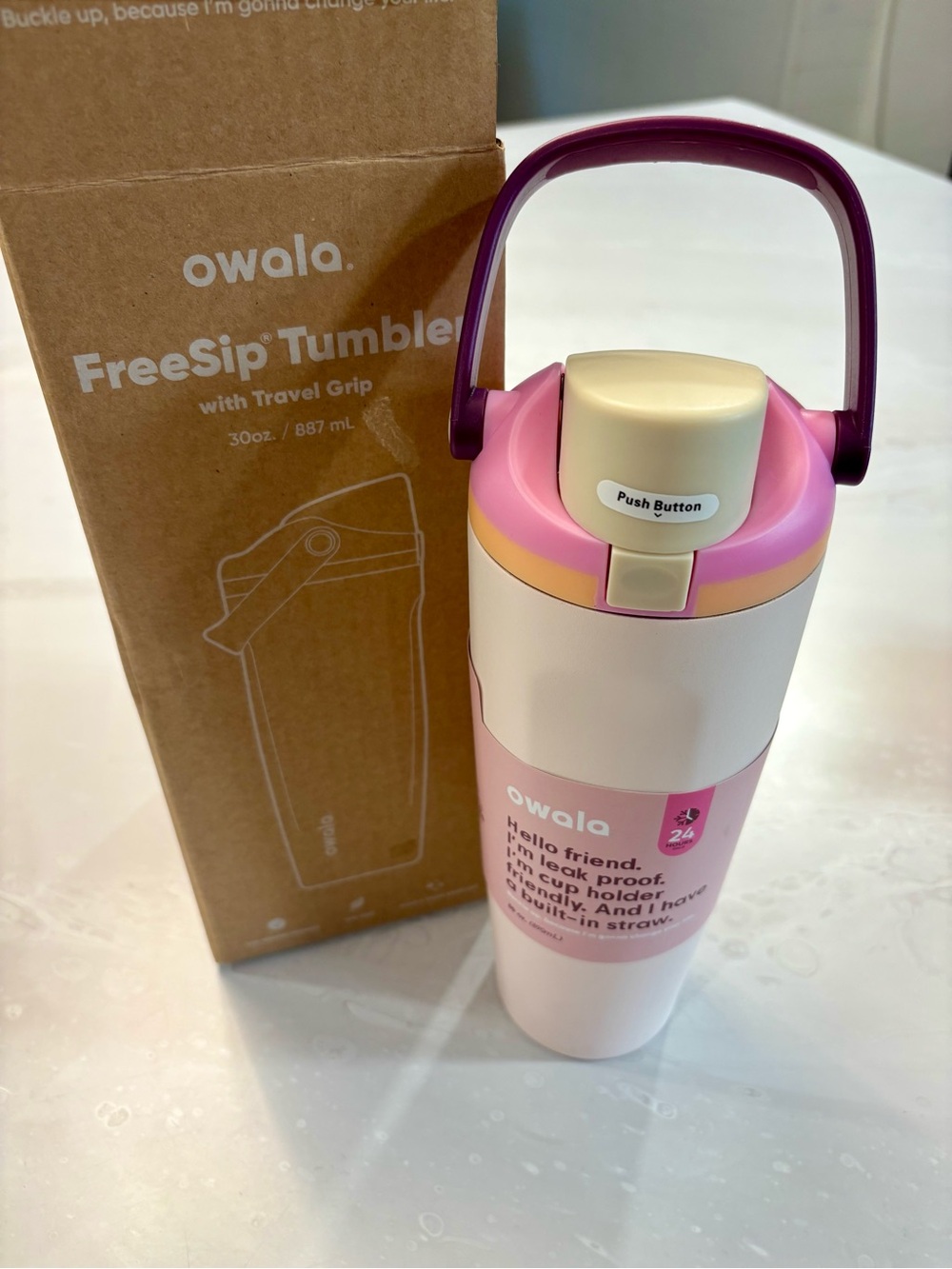 30 oz FreeSip Sway Pink Tumbler - Picture 2 of 2